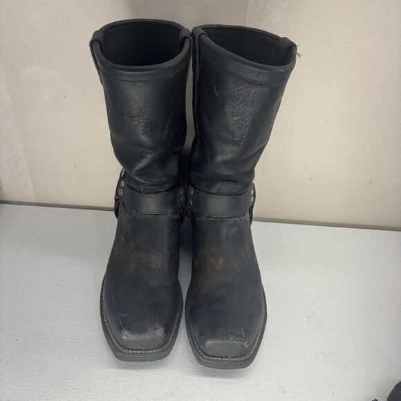 Chippewa 12" Black Harness Snip Toe Leather Motorcycle Boots Mens 12 D 27868